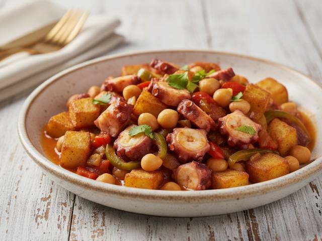 ropa vieja de pulpo